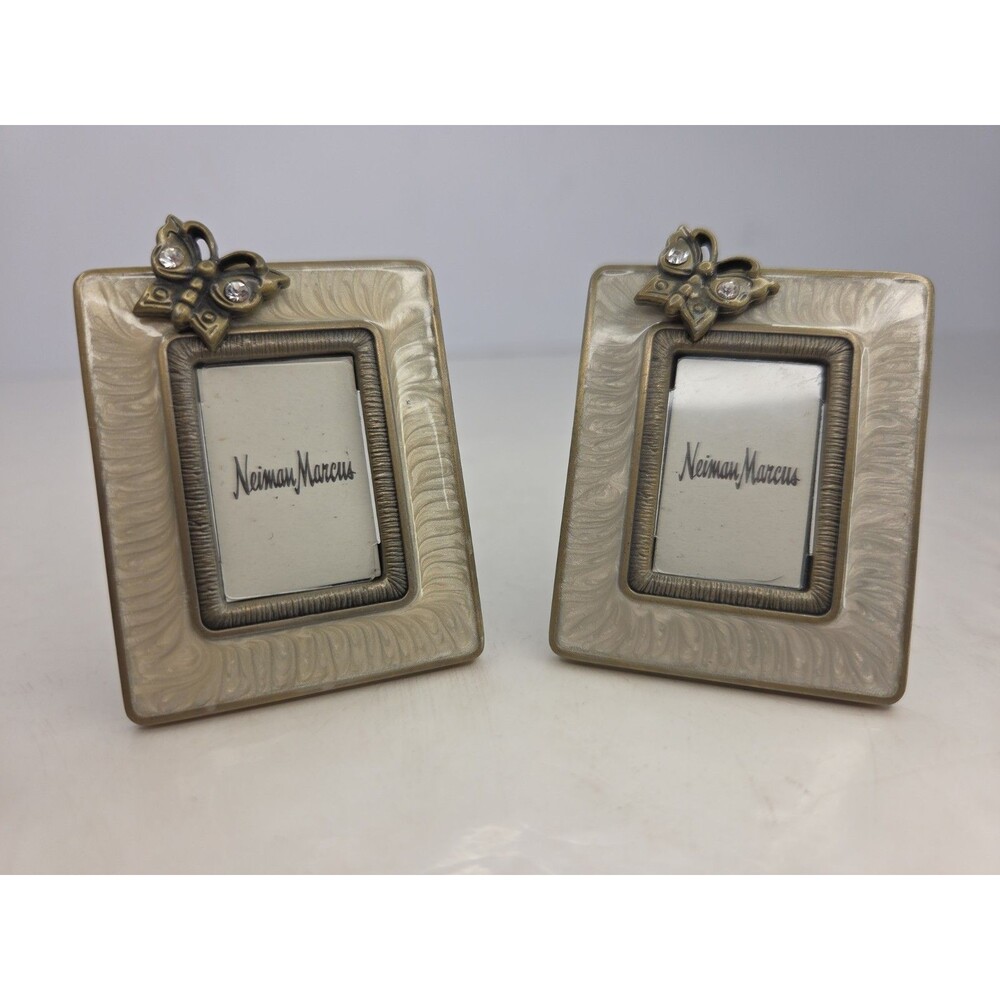 2 Jay Strongwater 2" Tabletop/ Clip On Picture Frame Butterfly Swarovski Crystal